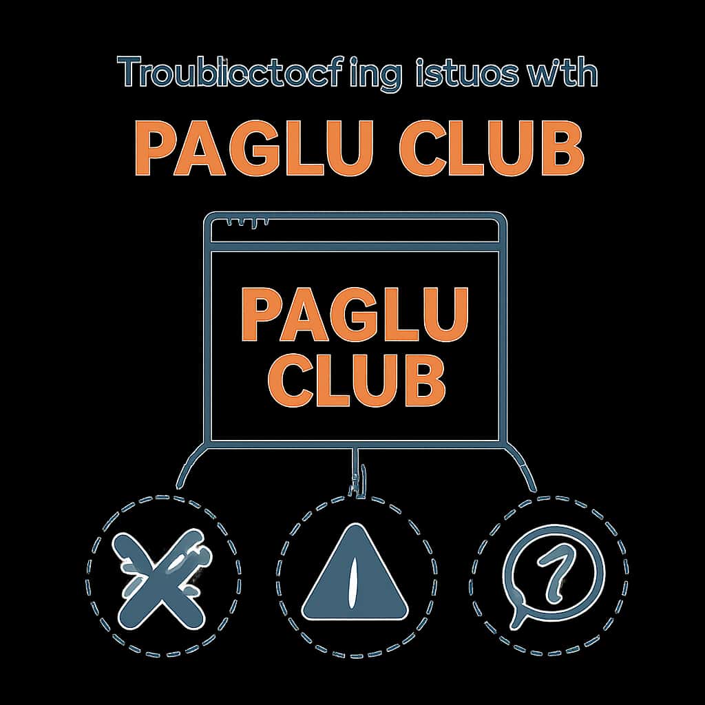 An educational diagram illustrating key troubleshooting steps for Paglu Club.